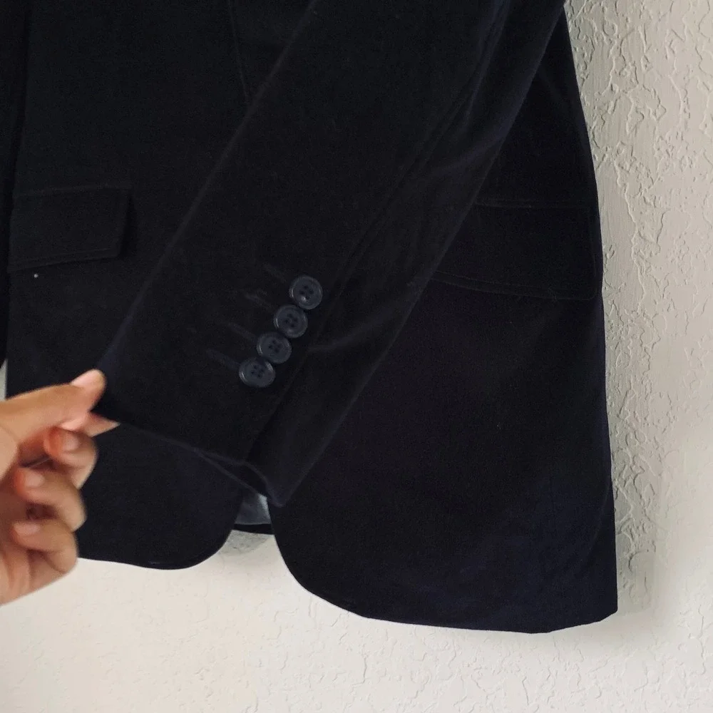 J. Ferrar Velvet Blazer Sport Coat Men M 38-40 Black Dark Academia Luxe Holiday